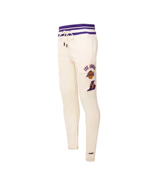 Men's Cream Los Angeles Lakers Retro Classic Fleece Sweatpants