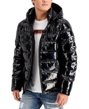 Men's Holographic Hooded Puffer Jacket 