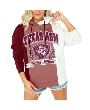 Women's Maroon Texas A&M Aggies Hall of Fame Colorblock Pullover Hoodie