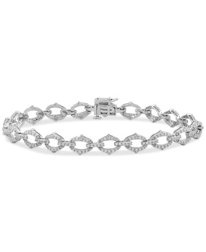 Diamond Oval Link Bracelet (2 ct. t.w.) in 10k White Gold