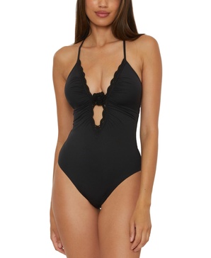 Women's Plunge-Neck One-Piece Swimsuit