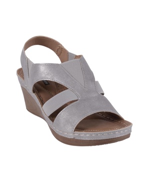 Women's Banks Cut Out Elastic Slingback Wedge Sandals