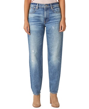 womens relaxed whisker wash straight leg jeans