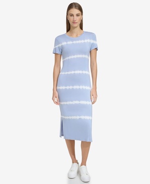 Women's Tie-Dyed Midi T-Shirt Dress