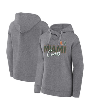 Women's Heather Gray Miami Hurricanes Script Favorite Pullover Hoodie