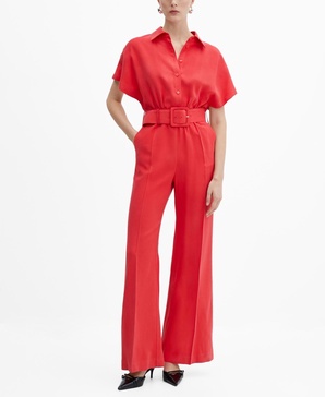 Women's Belt Long Jumpsuit