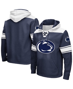 Men's Navy Penn State Nittany Lions Big Tall Hockey Lace-Up Pullover Hoodie