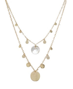 Pacific Princess Layered Shell Disc Necklace Set