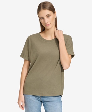 Women's High-Low Waffle-Knit Tee