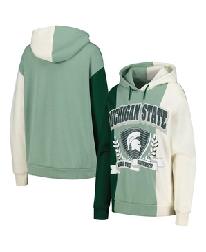 Women's Green Michigan State Spartans Hall of Fame Colorblock Pullover Hoodie