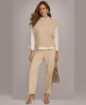 Women's Cable-Knit Sweater Vest & Pants