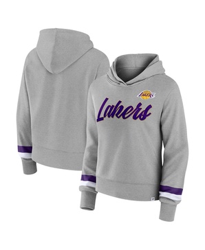 Women's Heather Gray Los Angeles Lakers Halftime Pullover Hoodie