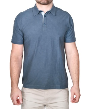 Men's Garment-Dyed Slub Knit Polo