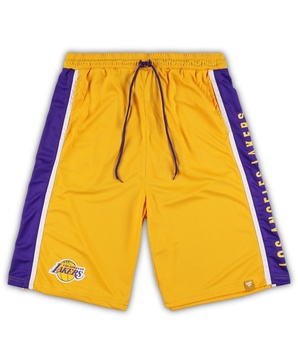 Men's Gold Los Angeles Lakers Big and Tall Referee Iconic Mesh Shorts