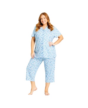 Plus Size Bunny Button Up Sleep Top