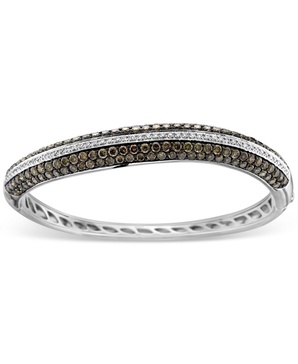 Chocolate Diamond (6-1/20 ct. t.w.) & Vanilla Diamond (3/8 ct. t.w.) Pavé Bangle Bracelet in 14k White Gold