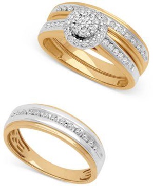 Diamond His & Hers Wedding Set Collection in 14k Two-Tone Gold