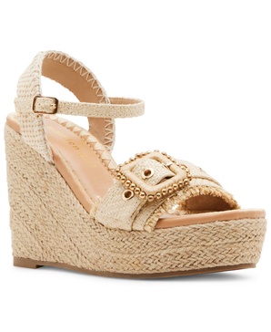 Miina Platform Raffia Wedge Sandals