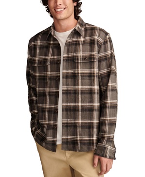 Men's Big Slub Twill Plaid Long Sleeve Utility Shirt