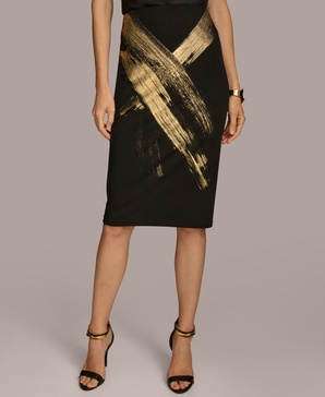 Women's Metallic-Print Skirt