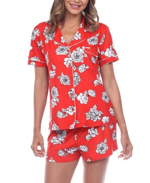 Women's Short Sleeve Floral Pajama Set, 2-Piece