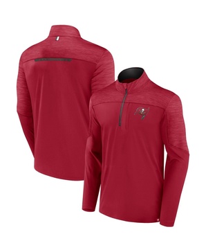 Men's Red Tampa Bay Buccaneers Defender Half-Zip Top