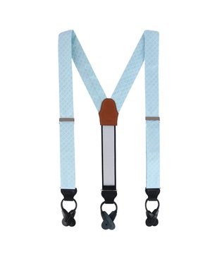 Rowan Geometric Pattern Silk Button End Suspenders