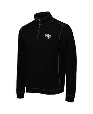 Men's Black Wake Forest Demon Deacons Tobago Bay Tri-Blend Half-Zip Pullover