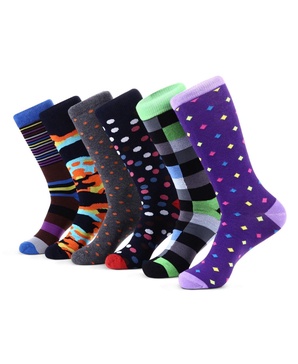 Men's Bold Designer Dress Socks 6 Pack