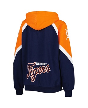 Women's Navy, Orange Detroit Tigers Hail Mary Full-Zip Hoodie