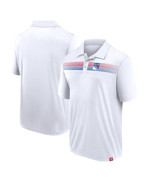 Men's White New York Rangers Victory For Us Interlock Polo Shirt