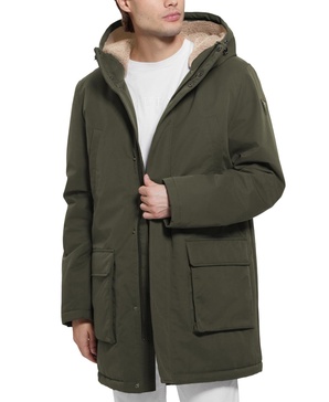 Men's Lawrence Sherpa Lined Three Quarter Parka Coat