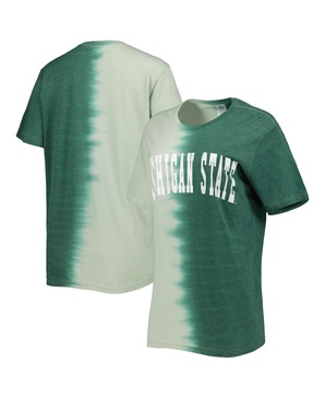 Women's Green Distressed Michigan State Spartans Find Your Groove Split-Dye T-shirt