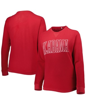 Women's Crimson Alabama Crimson Tide Surf Southlawn Waffle-Knit Thermal Tri-Blend Long Sleeve T-shirt