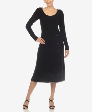 Women's Scoop Neck Fit and Flare Sweater Dress