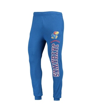 Men's Royal and Charcoal Kansas Jayhawks Meter Long Sleeve Hoodie T-shirt and Jogger Pants Sleep Set