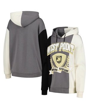 Women's Black Army Black Knights Hall of Fame Colorblock Pullover Hoodie