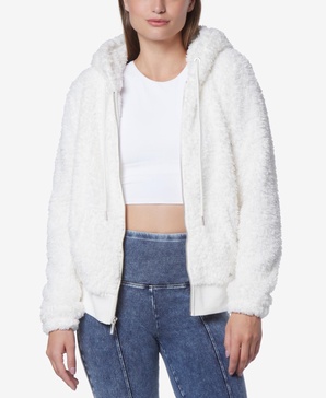 Women's Ultra Soft Faux Fur Zip Up Hoodie Jacket