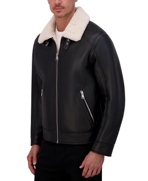 Men's Faux-Shearling Moto Jacket