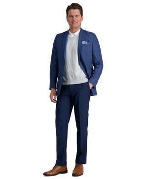 Men’s Premium Comfort Straight-Fit 4-Way Stretch Wrinkle-Free Flat-Front Dress Pants