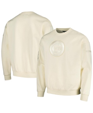 Men's Cream Chicago Cubs Neutral Drop Shoulder Pullover Sweatshirt