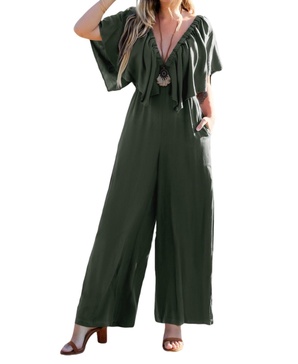 Women's Eucalyptus Ruffled Straight Leg Jumpsuit