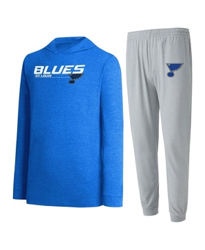 Men's Gray, Blue St. Louis Blues Meter Pullover Sweatshirt and Jogger Pants Set