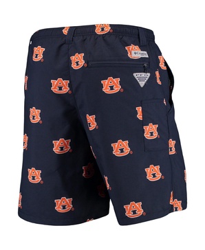 Men's PFG Navy Auburn Tigers Backcast II 8" Omni-Shade Hybrid Shorts