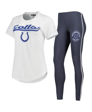 Women's White, Charcoal Indianapolis Colts Sonata T-shirt and Leggings Sleep Set