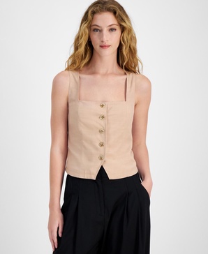 Women's Sleeveless Square-Neck Vest, Exclusively at Macy's