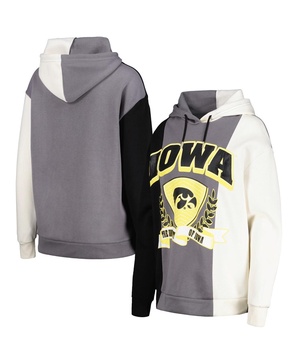 Women's Black Iowa Hawkeyes Hall of Fame Colorblock Pullover Hoodie