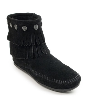 Women's Double Fringe Side Zip Ankle Boots