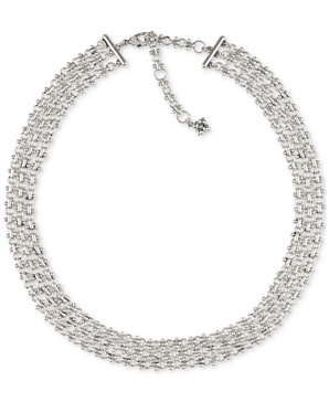 Silver-Tone Triple Row Statement Necklace, 18" + 3" extender