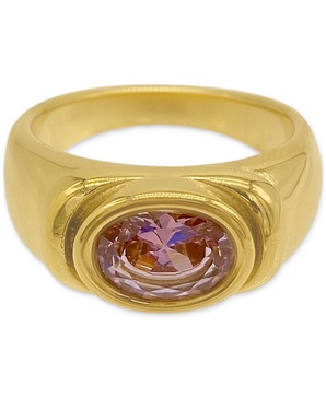 14K Gold-Plated Crystal Ring